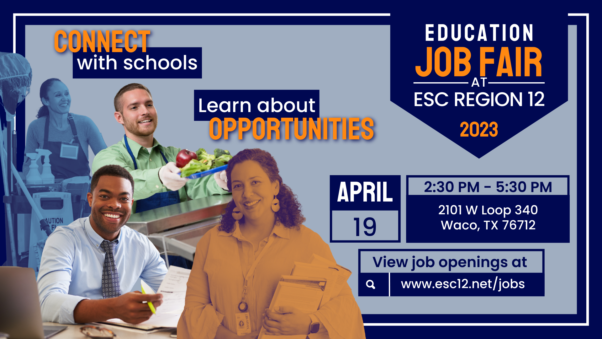 ESC Region 12 2023 Education Job Fair on April 19 from 230-530