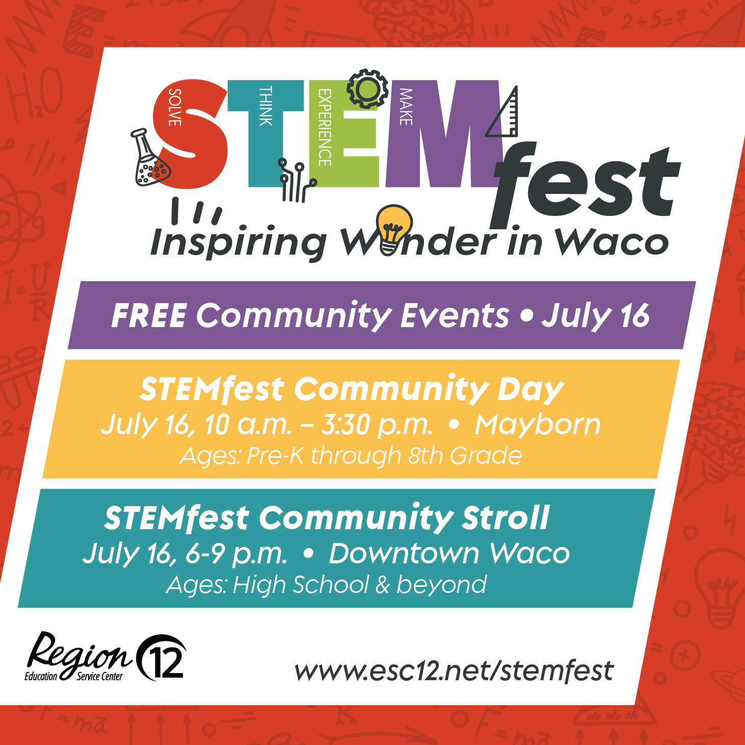 STEMfest Free Community Events, July 16